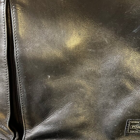 Womens Porter Yoshida & Co Japan Black Leather Messenger Laptop Briefcase Bag - Picture 16 of 16